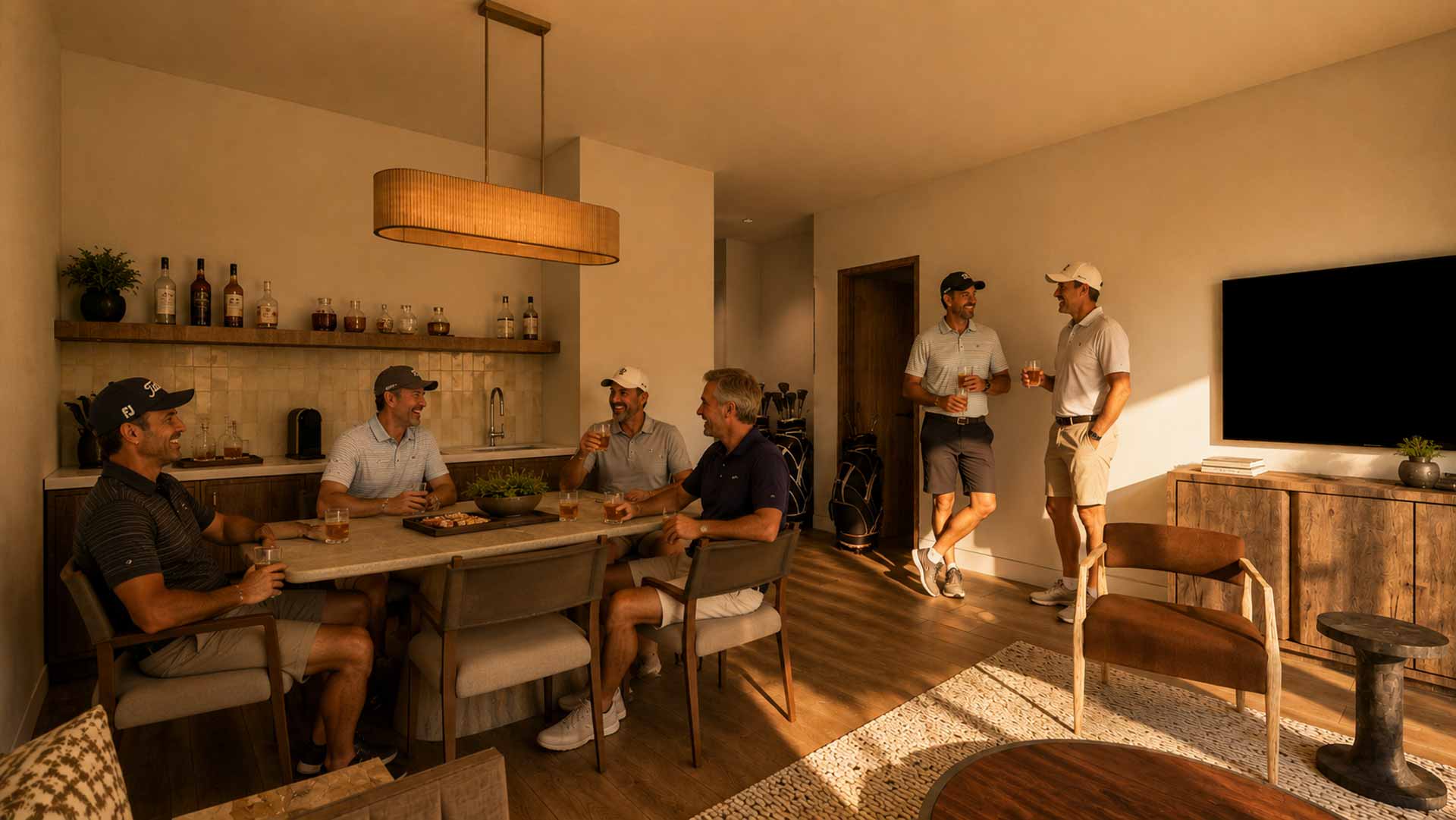 Men enjoying drinks at Scottsdale Golf Retreat